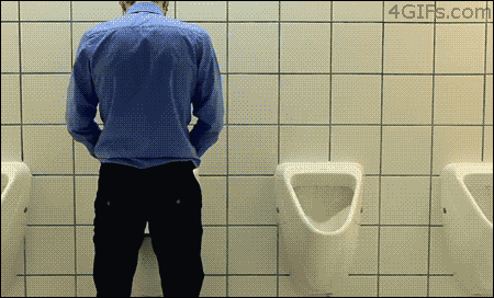 Gif lustige Männer am Pissoir