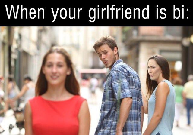 Distracted%20Boyfriend Meme BI Freundin Lach dich schlapp: Lustige Bilder für den Spaßfaktor Distracted Boyfriend-Meme: Der abgelenkte Freund bin wohl ich 😊 Beziehung, Erklärung, Lustige Bilder, Lustiges zu Mann & Frau | Die Kirche des heiligen Al Bundy 4. September 2024 17