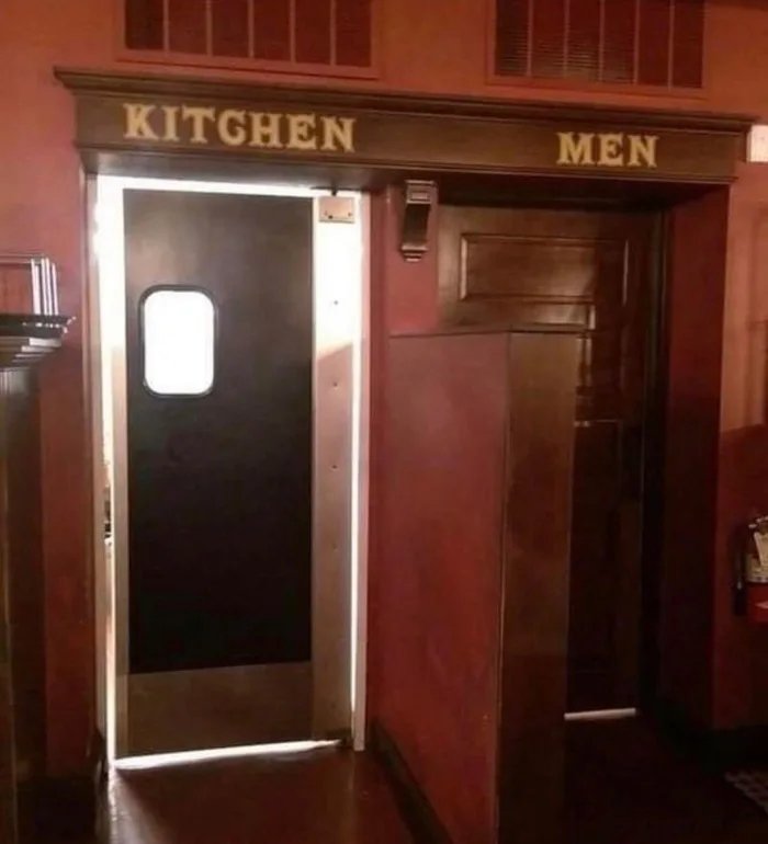 Restaurant lustig - Männerklo und Frauen gehören in die Küche