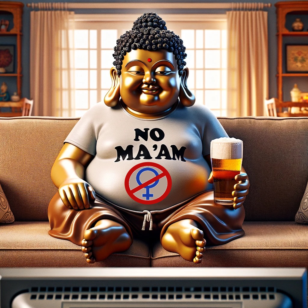 No MAAM Buddha mit Bier lustig Wissenswertes mit Witz und Humor Buddha´s lustige Weisheiten: Für den modernen Biertrinker und Mindestlohnverdiener Alltagsgott, Komische Begebenheiten des Lebens, Spaß-Religion, Tipps | Die Kirche des heiligen Al Bundy 12. November 2023 1