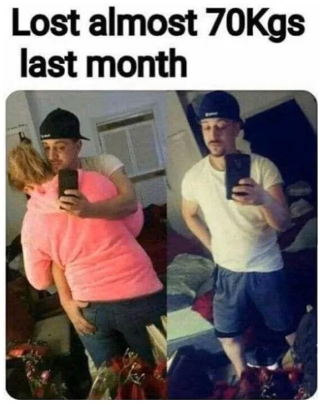 70kg in nur einem Monat verlieren, indem die Ehefrau einen verlässt.