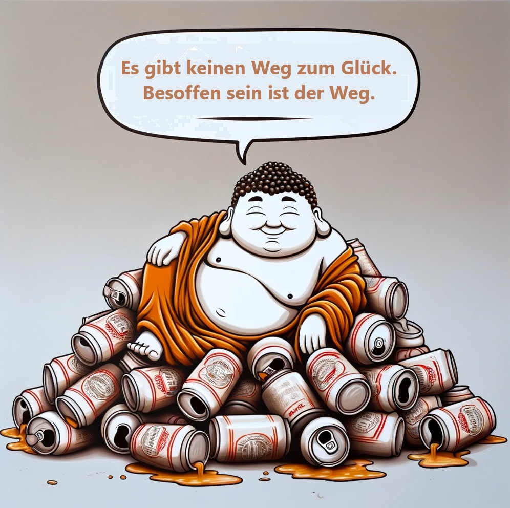 Lustiger Buddha Spruch Bier ist der Weg Wissenswertes mit Witz und Humor Buddha´s lustige Weisheiten: Für den modernen Biertrinker und Mindestlohnverdiener Alltagsgott, Komische Begebenheiten des Lebens, Spaß-Religion, Tipps | Die Kirche des heiligen Al Bundy 12. November 2023 8